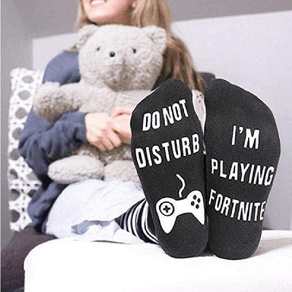 RYNX | Do Not Disturb I'm Playing Fortnite Funny Cotton Socks, 1 Pair