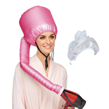 RYNX | Net Plopping Cap For Drying Curly Hair Curling Set pink