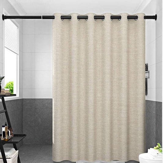 Rynx | Thick Beige Linen Fabric Shower Curtain