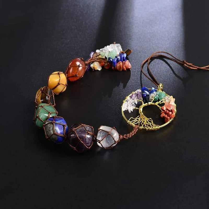 Rynx | 7 Chakra Stone Healing Crystal Tree of Life Decoration