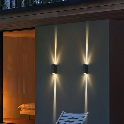 RYNX | Waterproof Rectangular Led Wall Light For Outdoor Use Large - A main beam up and down Dimmer adjustable