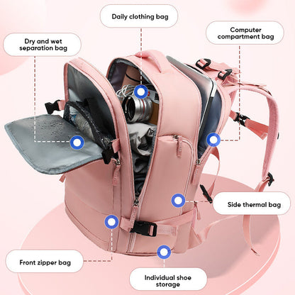 Rynx | Women's large travel waterproof hiking backpack