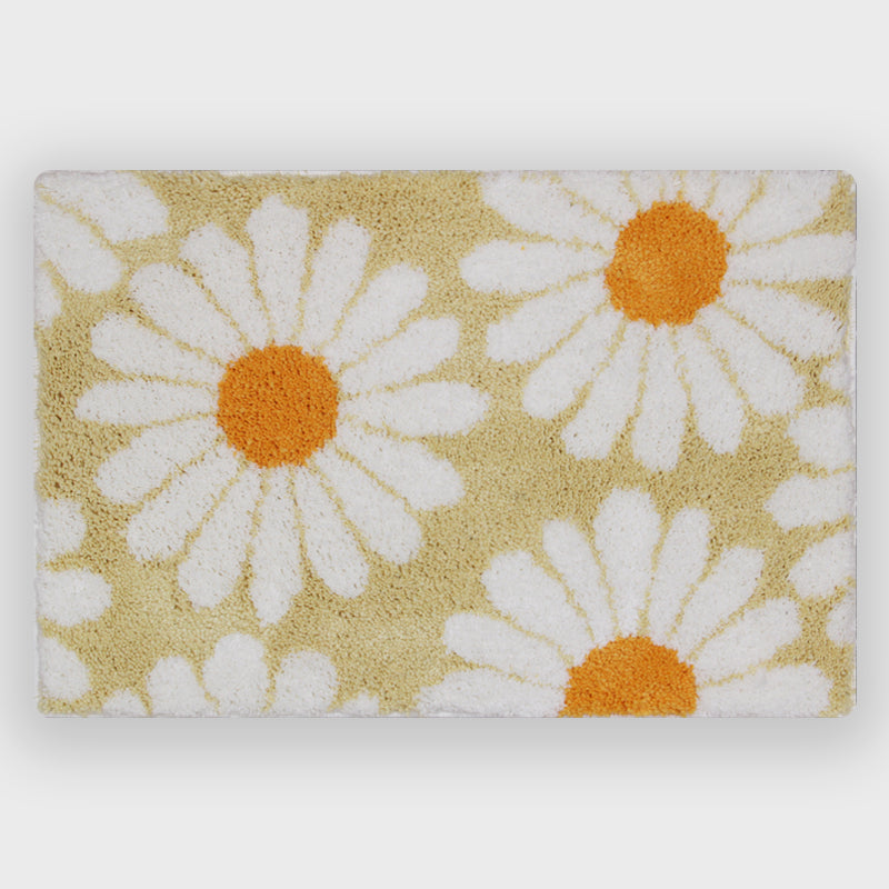 Rynx | Cute Daisy Bath Mat, Floral Bathroom Rug, Multiple Sizes