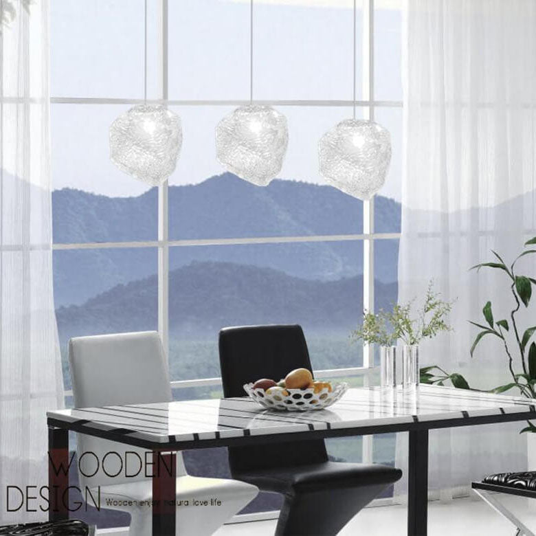 Rynx | IceLume Nordic Pendant Light | Creative Ice Cube Glass Design | 1-bulb Hanging Light | Modern Elegance