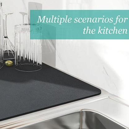 Rynx | Kitchen Super Absorbent Draining Mat, Quick Drying Dish Coffee Mat