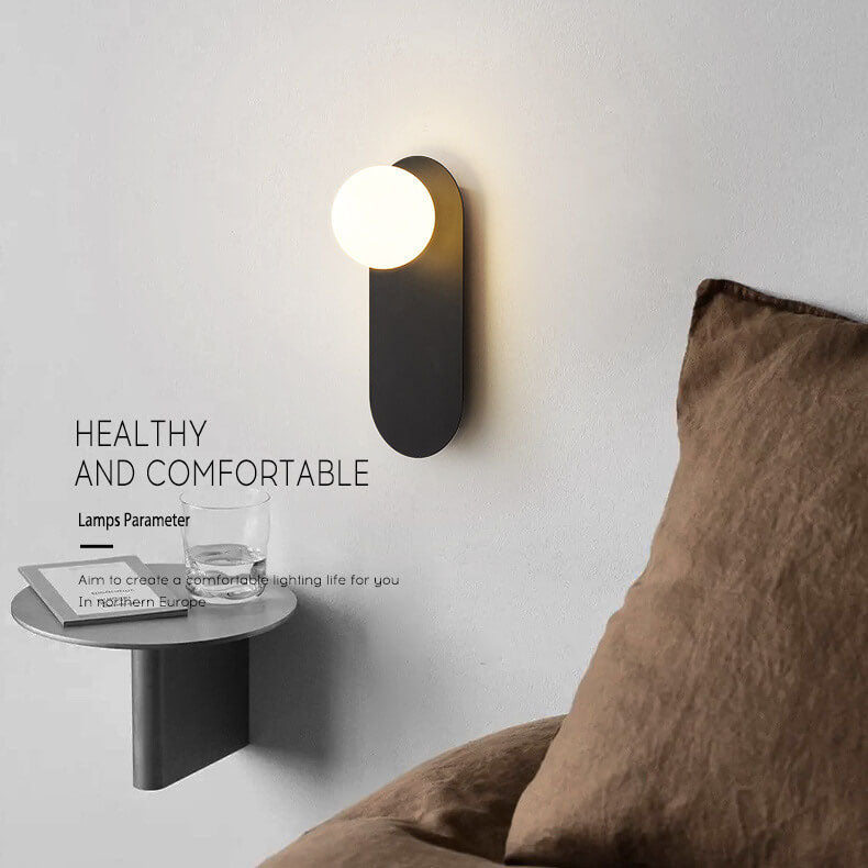 Rynx | AuraGlow Nordic Wall Lamp with Glass Ring | Minimalist Design | Single-Bulb LED Wall Light for Living Spaces