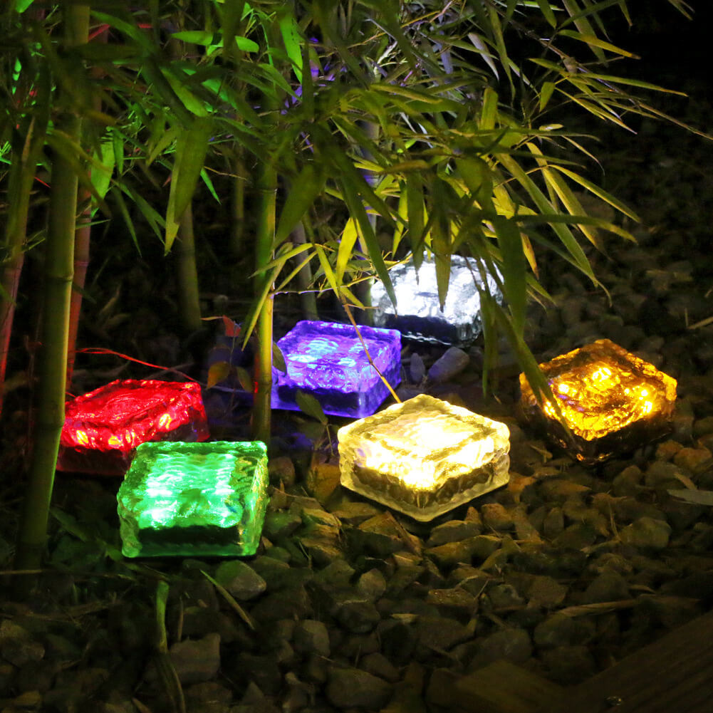 Rynx | IceGlow Solar LED Floor Recessed Light | Waterproof | Glass Effect | Garden Lighting in Various Colors
