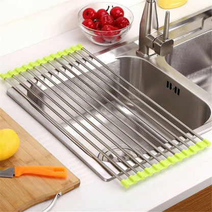 Rynx | Stainless Steel Roll Up Dish Drainer, Collapsible