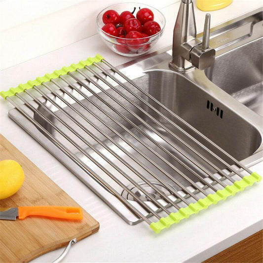Rynx | Stainless Steel Roll Up Dish Drainer, Collapsible
