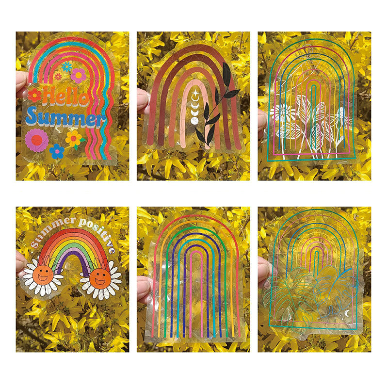 Rynx | PVC Colorful Adsorption Rainbow Glass Window Stickers, 6 pcs