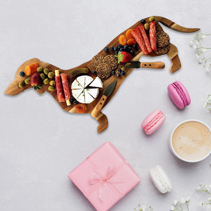 Rynx | Wood Dachshund Dog Dinner Plate