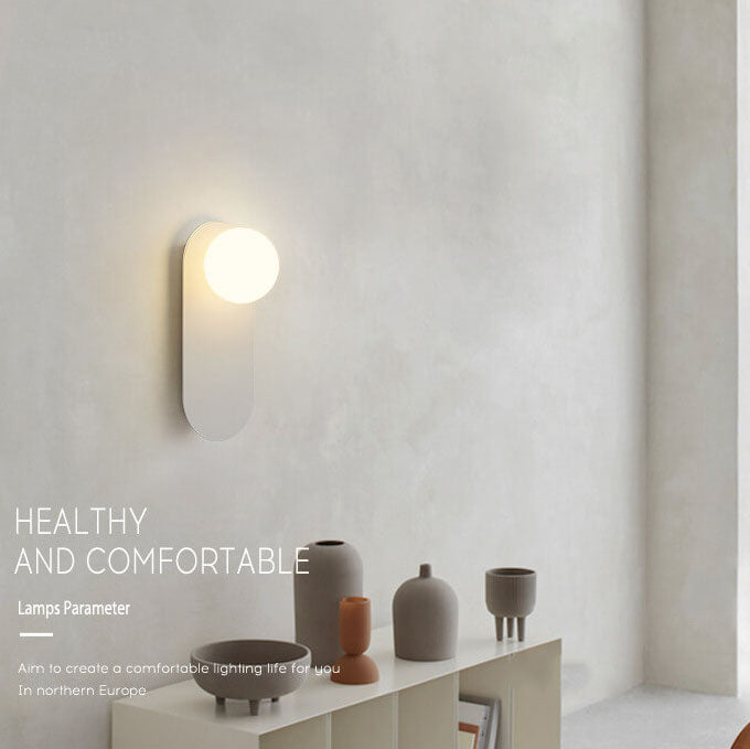 Rynx | AuraGlow Nordic Wall Lamp with Glass Ring | Minimalist Design | Single-Bulb LED Wall Light for Living Spaces