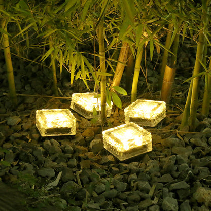 Rynx | IceGlow Solar LED Floor Recessed Light | Waterproof | Glass Effect | Garden Lighting in Various Colors