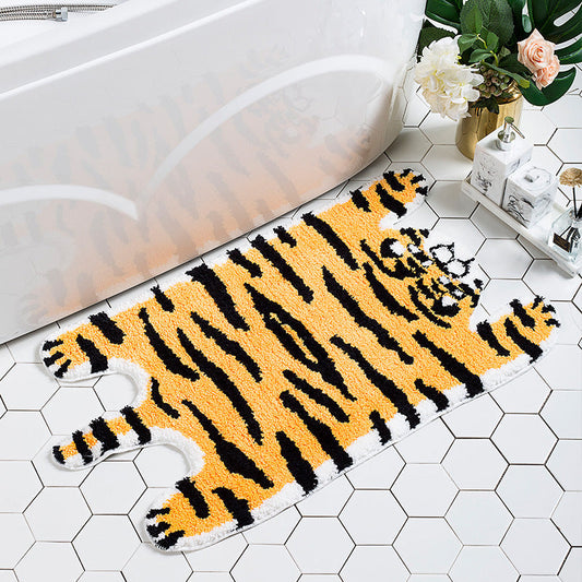 Rynx | Cartoon Tiger Bathroom Rug Bedroom Rug, Cute Animal Soft Plush Water-absorbent Rug, Machine Washable