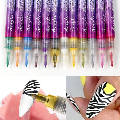 Rynx | 12-color ultrathin curved nail pen