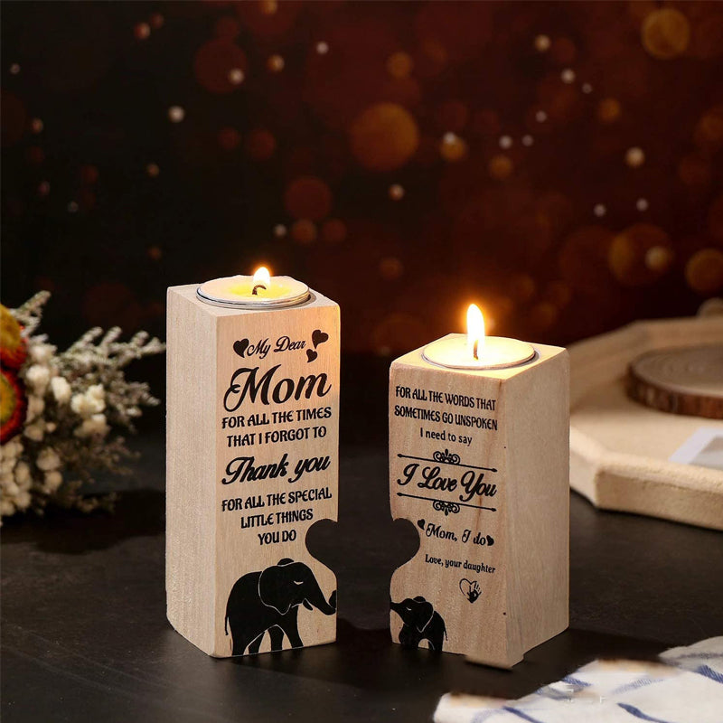 Rynx | LäChle Much More - Wooden Candle Holder With Candle Gift For Your Loved Ones