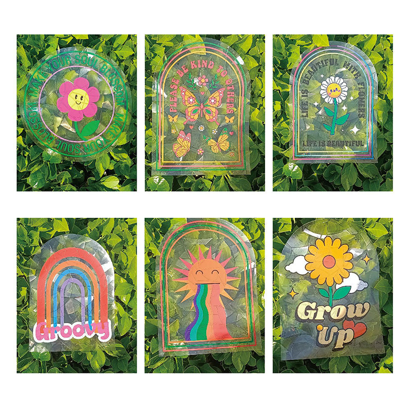 Rynx | PVC Colorful Adsorption Rainbow Glass Window Stickers, 6 pcs