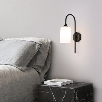 Rynx | GlintArc Wall Lamp | Minimalist Cylinder Glass Design | Flexible Arm | 1-Light Wall Light for Stylish Spaces