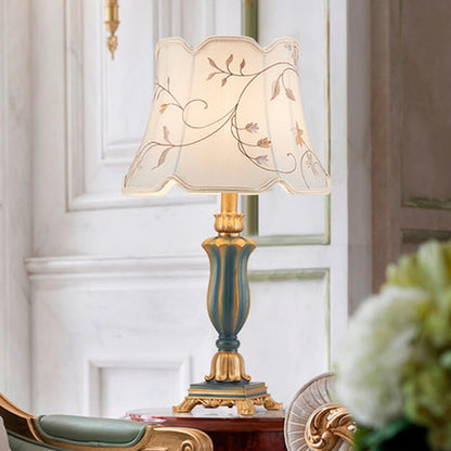 Rynx | Round Fabric Resin Base Classic 1-Light Table Lamp