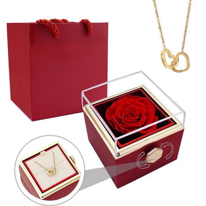 RYNX | [Ideal Gift] Eternal Rose Box - With Engraved Necklace & Artificial Rose