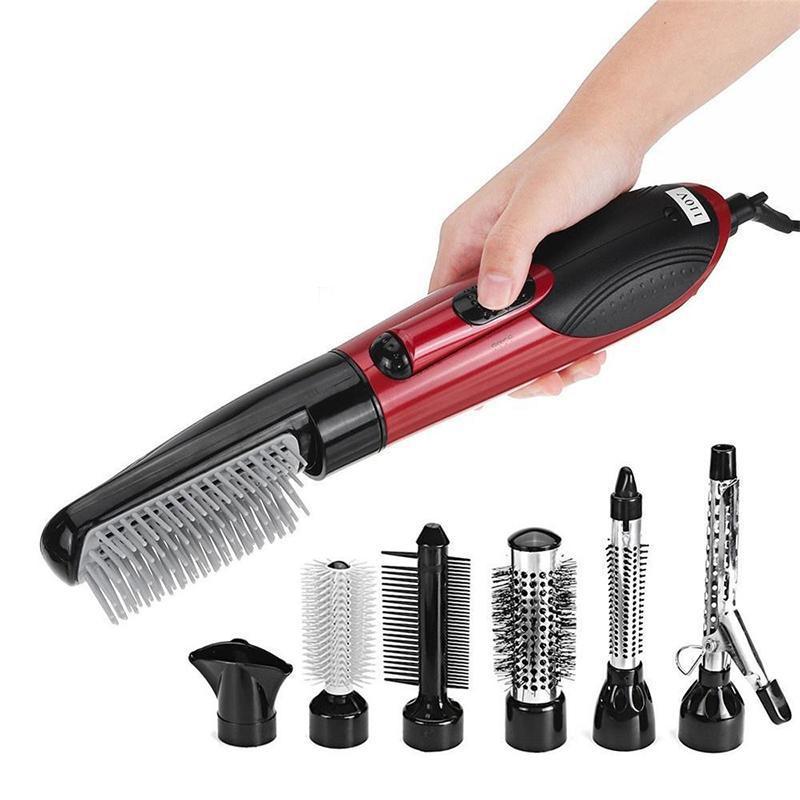 Rynx | 7in1 Professional multifunctional styling tools wide brush hair dryer straightener comb clip pipe roller brush