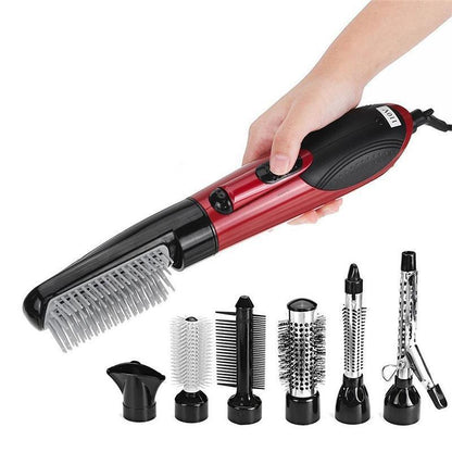 Rynx | 7in1 Professional multifunctional styling tools wide brush hair dryer straightener comb clip pipe roller brush