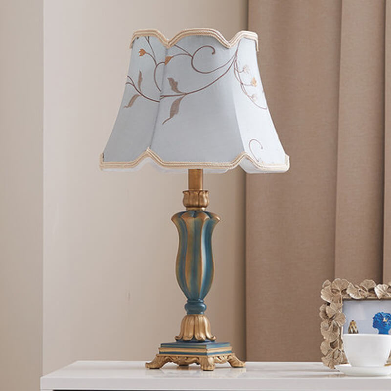 Rynx | Round Fabric Resin Base Classic 1-Light Table Lamp