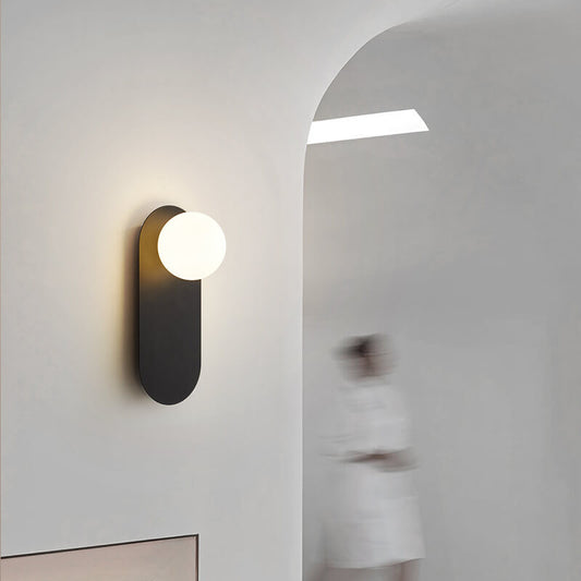 Rynx | AuraGlow Nordic Wall Lamp with Glass Ring | Minimalist Design | Single-Bulb LED Wall Light for Living Spaces