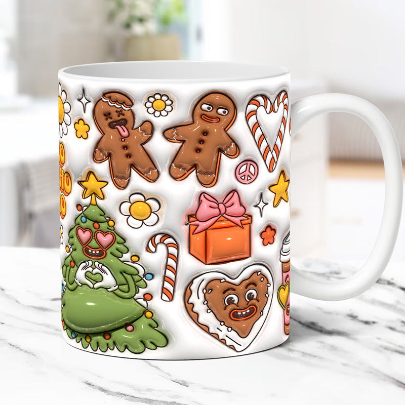 Rynx | 3d Christmas Gingerbread Man Ceramic Coffee Mug
