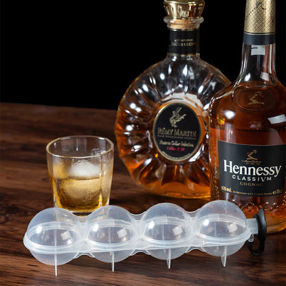 Rynx | Round Cylindrical Ice Ball Maker - 4 Perfect Refreshing Ice Sphere Cubes