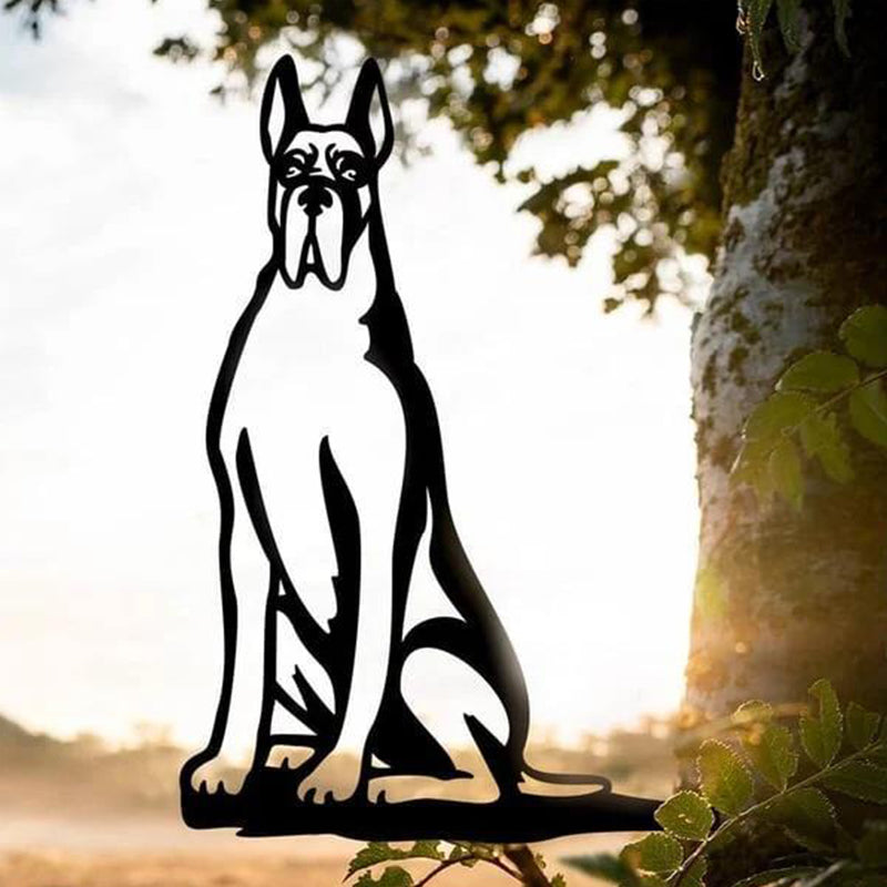 Rynx | Metal Dog Silhouette Puppy Garden Decoration