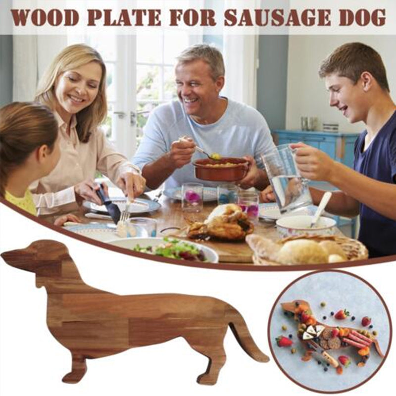 Rynx | Wood Dachshund Dog Dinner Plate