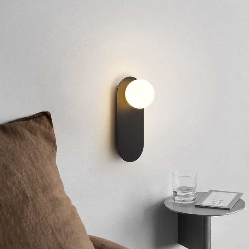 Rynx | AuraGlow Nordic Wall Lamp with Glass Ring | Minimalist Design | Single-Bulb LED Wall Light for Living Spaces