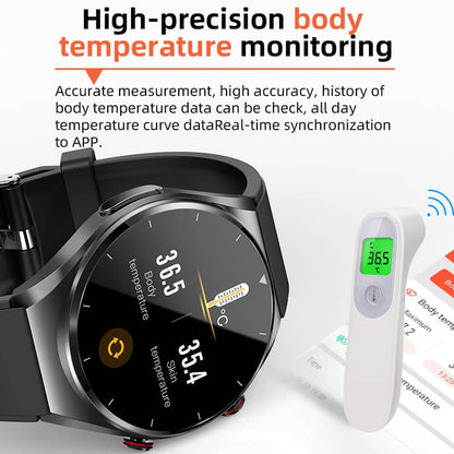 RYNX | One-Click Blood Sugar Blood Pressure Ekg/Ecg Hrv Heart Monitoring Suga Pro Health Smartwatch