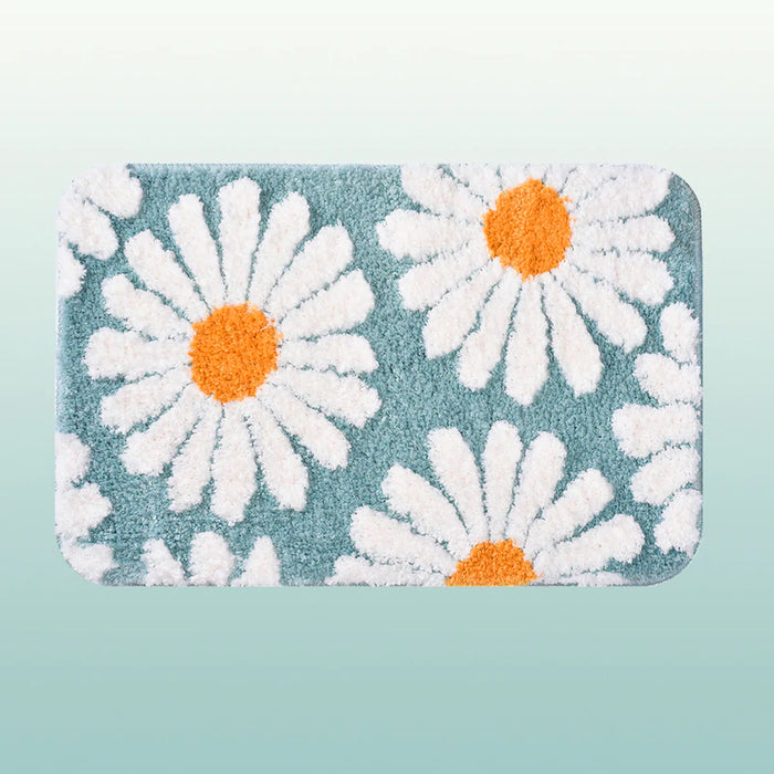 Rynx | Cute Daisy Bath Mat, Floral Bathroom Rug, Multiple Sizes
