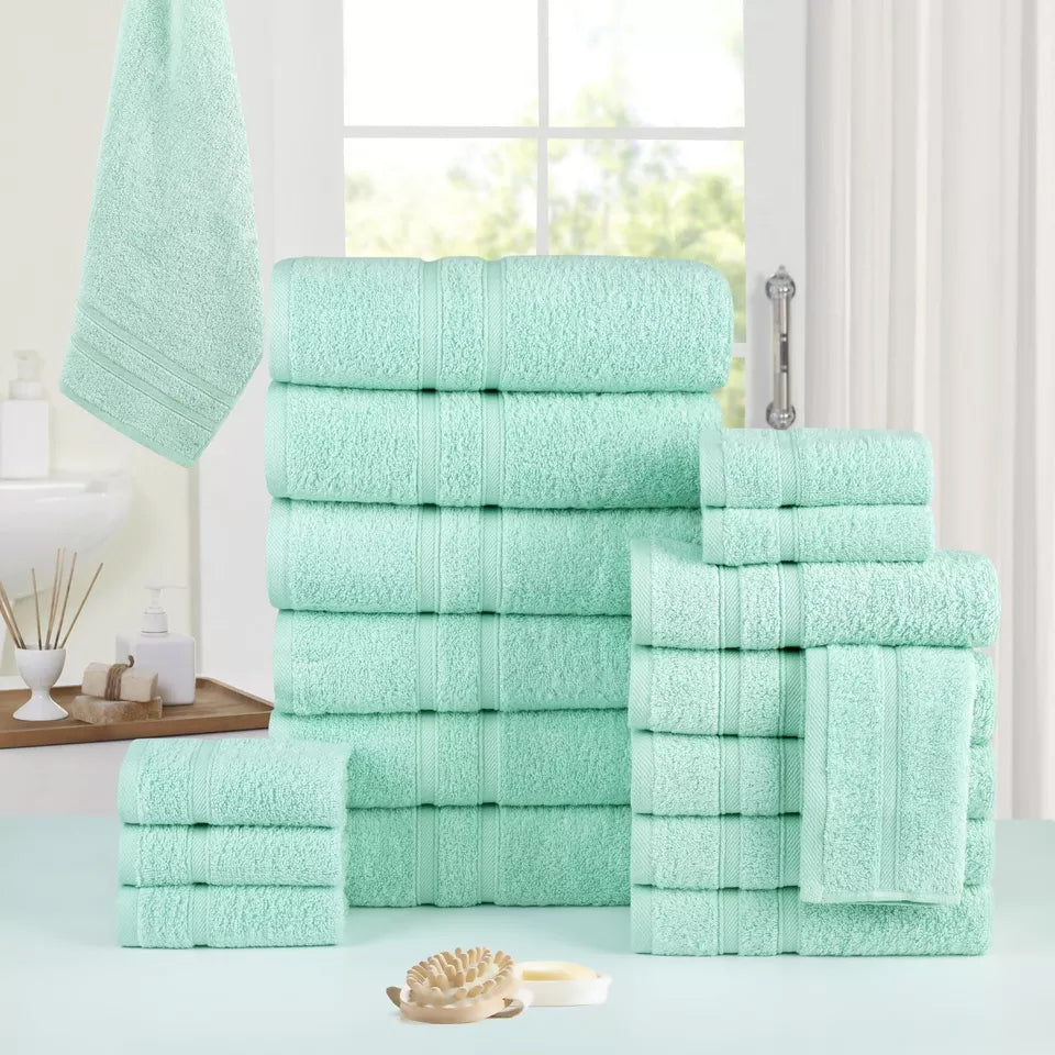 Rynx | 18-pieces: Bibb Home Zero Twist Egyptian cotton towel set