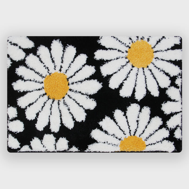 Rynx | Cute Daisy Bath Mat, Floral Bathroom Rug, Multiple Sizes