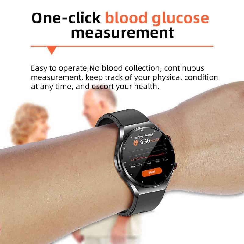 RYNX | One-Click Blood Sugar Blood Pressure Ekg/Ecg Hrv Heart Monitoring Suga Pro Health Smartwatch