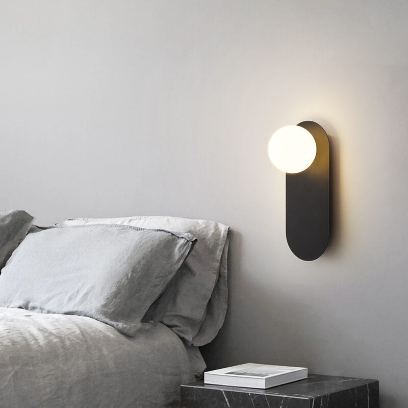 Rynx | AuraGlow Nordic Wall Lamp with Glass Ring | Minimalist Design | Single-Bulb LED Wall Light for Living Spaces