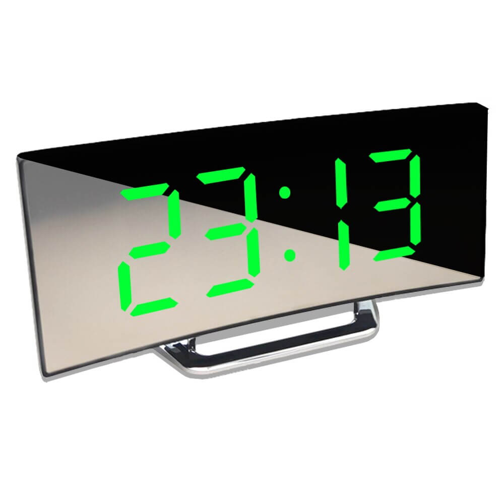 Rynx | LumiCurve Curved LED Digital Alarm Clock with Modern Design
