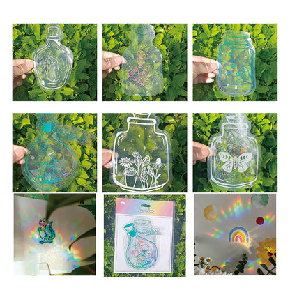 Rynx | PVC Colorful Adsorption Rainbow Glass Window Stickers, 6 pcs