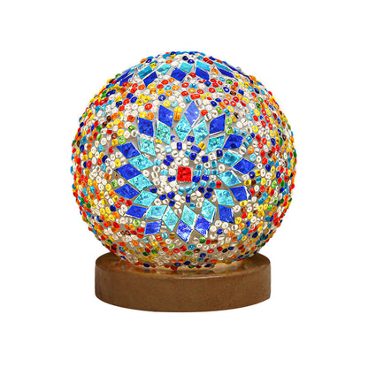 Rynx | Luminara - Spherical LED Dimmable Glass Baroque Table Lamp Mosaic 3.9"