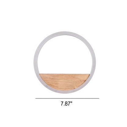 Rynx | Lumoshelf LED Wall Light | Solid Wood with Shelf | Round Wall Lamp | Warm & White Light