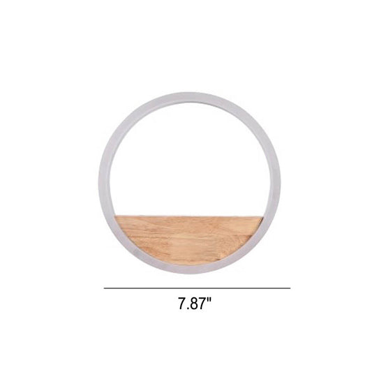 Rynx | Lumoshelf LED Wall Light | Solid Wood with Shelf | Round Wall Lamp | Warm & White Light