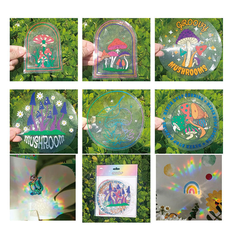 Rynx | PVC Colorful Adsorption Rainbow Glass Window Stickers, 6 pcs