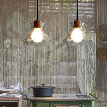 Rynx | LumaCrystal Nordic Pendant Light | Clear ribbed glass | 1-light | Scandinavian design | Decor for home