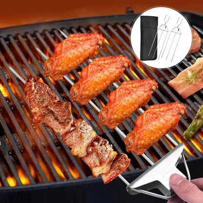 Rynx | 3-Way Grill Skewers, Stainless Steel Skewers For Bbq