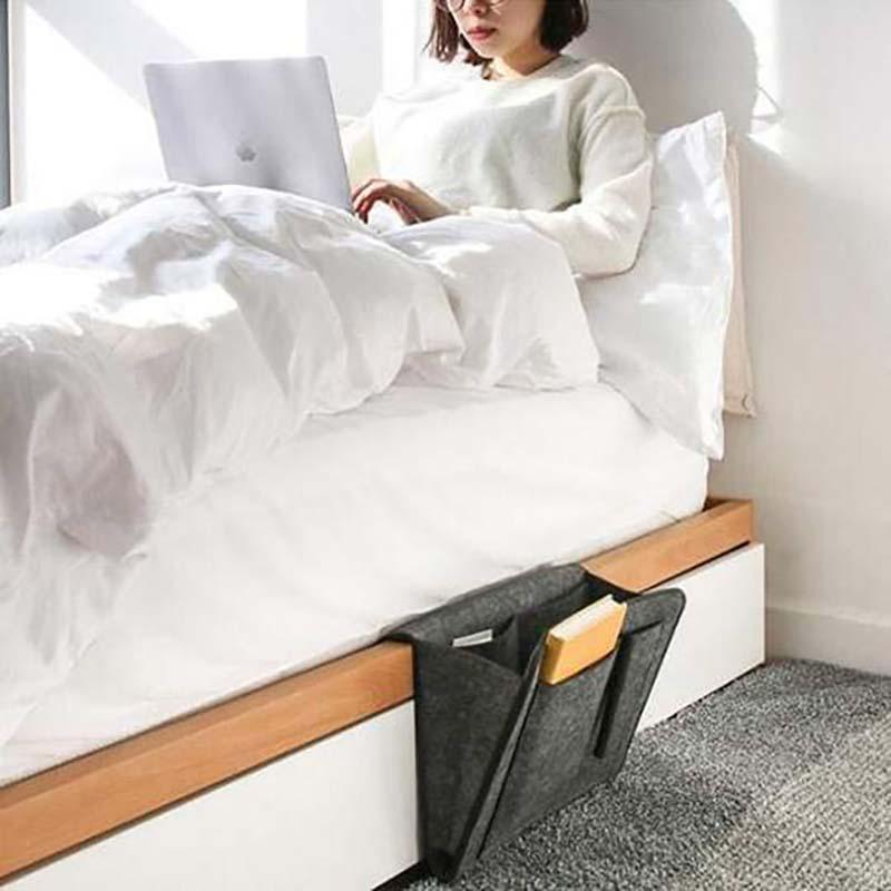 Rynx | Sofa Nightstand Felt Storage Bag with Pockets Hanging Organizer