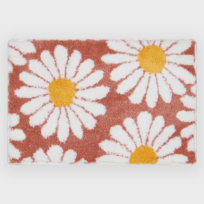 Rynx | Cute Daisy Bath Mat, Floral Bathroom Rug, Multiple Sizes