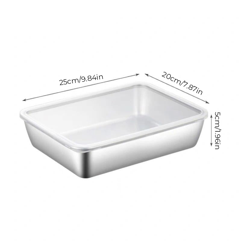 Rynx | Stainless steel square plate (with lid)
